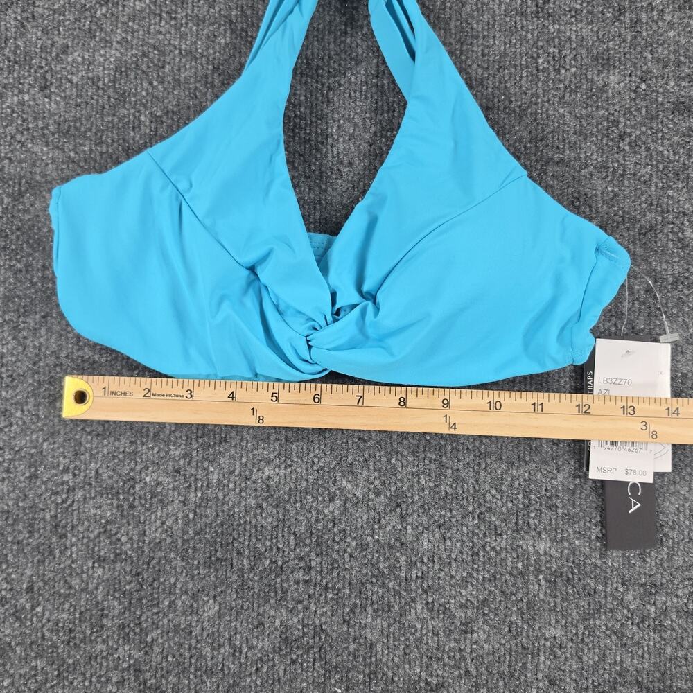 La Blanca Women's Size 8 Turquoise Blue Bikini Top Halter Convertible Straps Swi - Picture 5 of 7